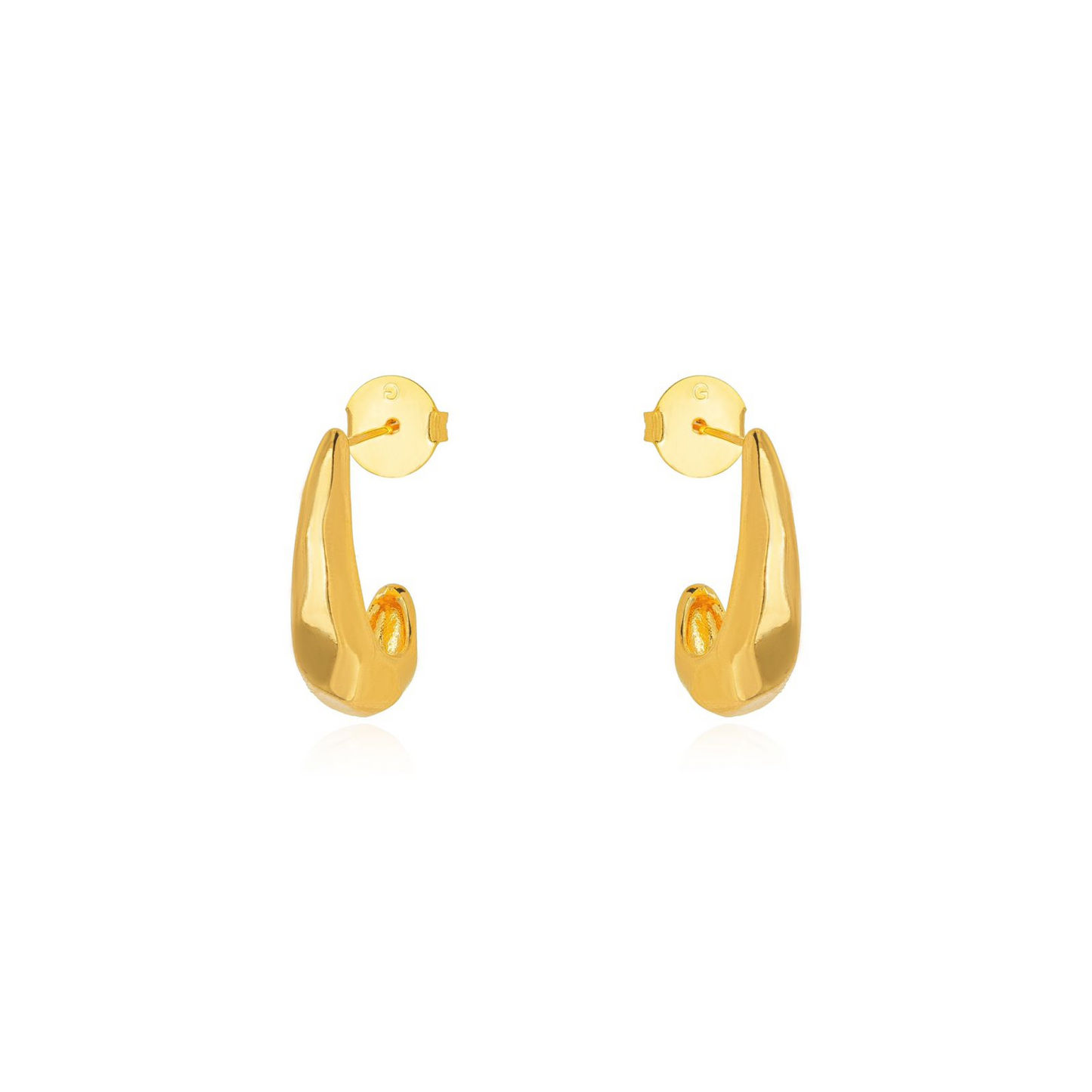 Rectangular Gold Hoop Earrings