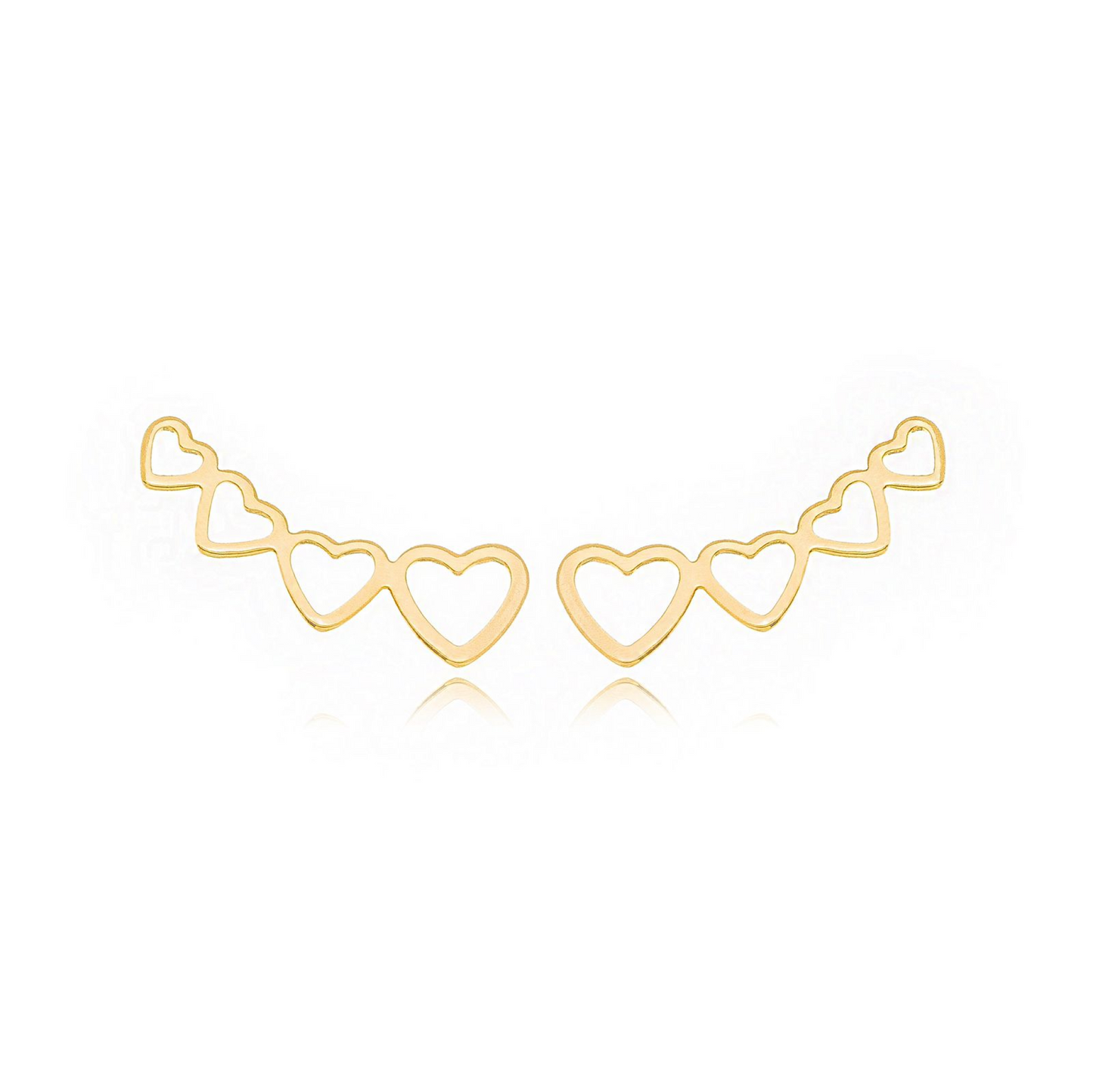 Triple Gold Heart Earrings