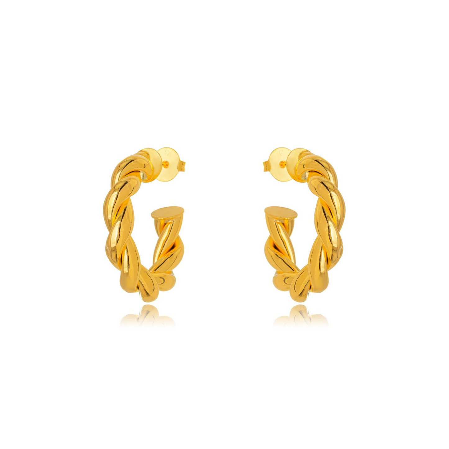 Twisted Gold Hoop Earrings