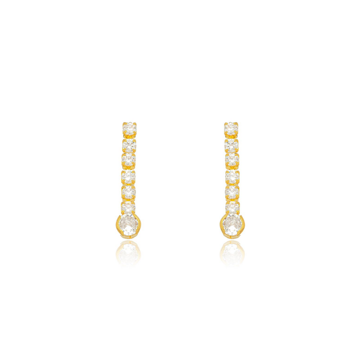 Classic 18k Gold Plated Stud Earrings with Zirconia