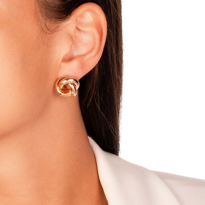 Gold Knotted Hoop Earrings