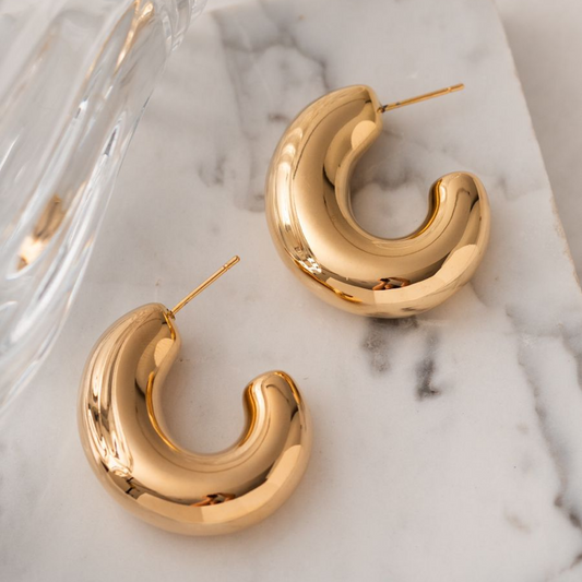 Medium Gold-Plated Hoop Earrings