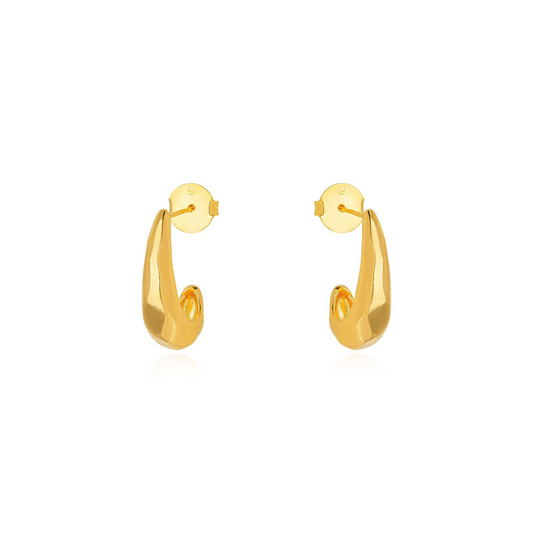 Rectangular Gold Hoop Earrings